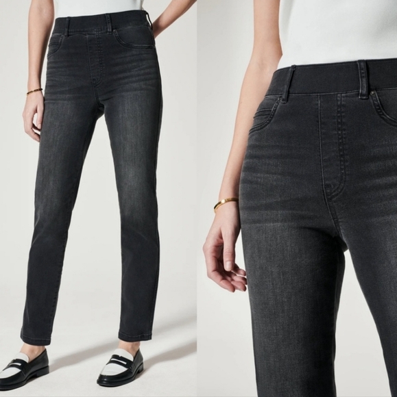 SPANX shape™ EveryWear Straight Leg Jeans Vintage Black Size Large - Picture 4 of 16
